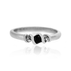 Schwarzer Diamant-Silberring