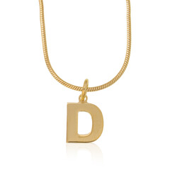 Silberhalskette- Buchstabe D