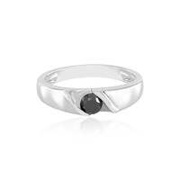 Schwarzer Brillant-Silberring