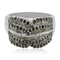Schwarzer Diamant-Silberring