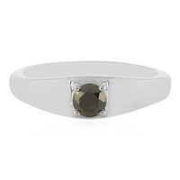 Schwarzer Brillant-Silberring