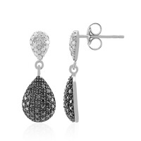 Schwarzer Diamant-Silberohrringe