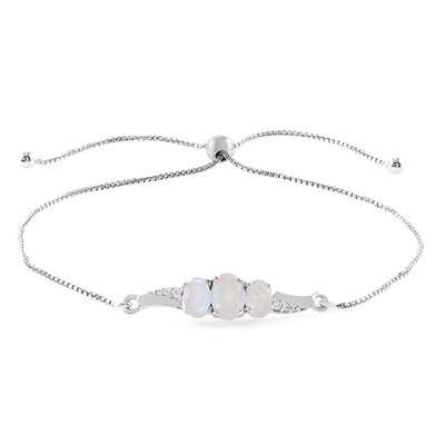 Regenbogen-Mondstein-Silberarmband