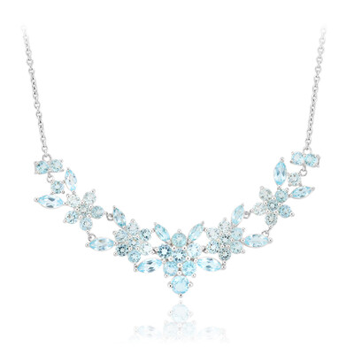 Himmelblauer Topas-Silbercollier
