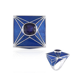 Blauer Madagaskar-Saphir-Silberring (Adela Silber)
