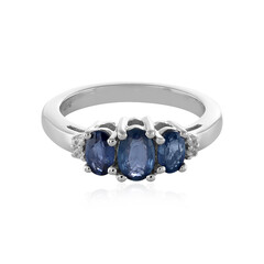 Blauer Saphir-Silberring