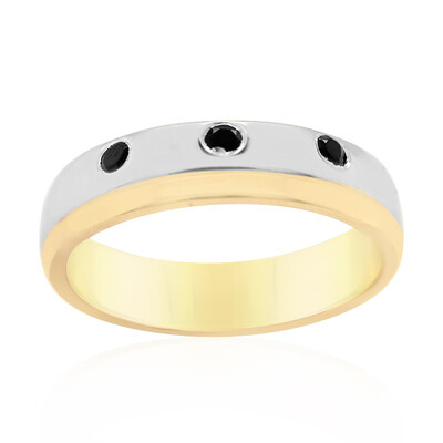 Schwarzer Spinell-Herren-Silberring