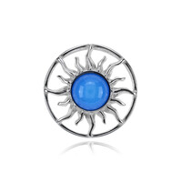 Blauer Kolumbianischer Bernstein-Silberanhänger
