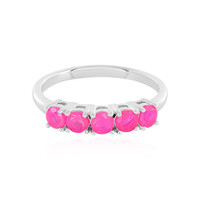 Äthiopischer Pinkfarbener Opal-Silberring