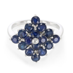 Blauer Saphir-Silberring