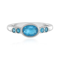 Neonblauer Apatit-Silberring
