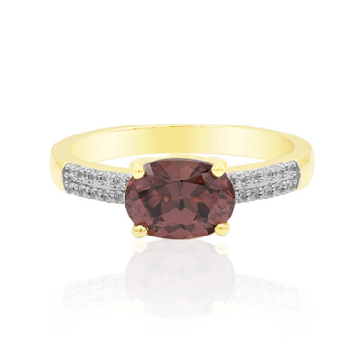 Pinkfarbener Zirkon-Goldring