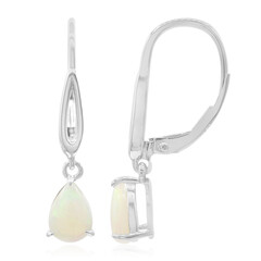 Weißer Opal-Silberohrringe