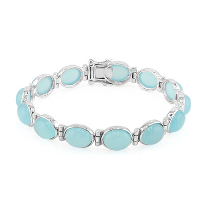 Aqua-Chalzedon-Silberarmband