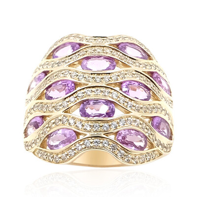 Purpurfarbener Ceylon-Saphir-Goldring