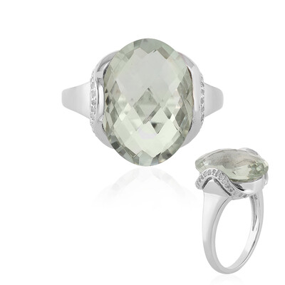 Grüner Amethyst-Silberring