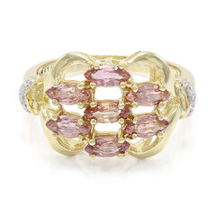 Nicht erhitzter Padparadscha-Saphir-Goldring (AMAYANI)