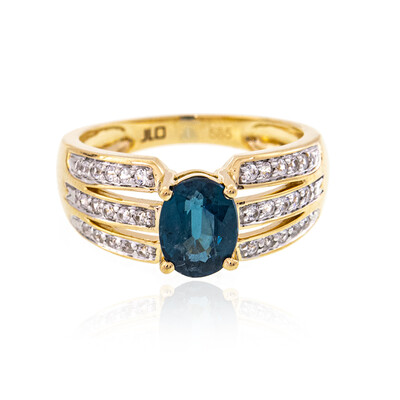 Petrol-Kyanit-Goldring