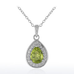 Peridot-Silberhalskette