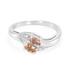 Padparadscha-Saphir-Silberring