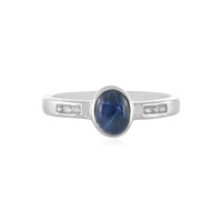 Blauer Stern-Saphir-Silberring