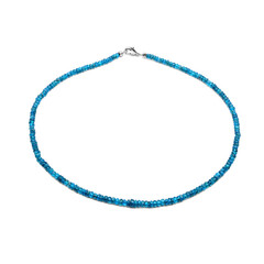 Neonblauer Apatit-Silberhalskette