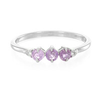 Pinkfarbener Ceylon-Saphir-Silberring