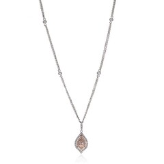 Pinkfarbener I1 Diamant-Goldhalskette (CIRARI)