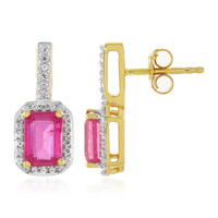 Pinkfarbener Madagaskar-Saphir-Silberohrringe