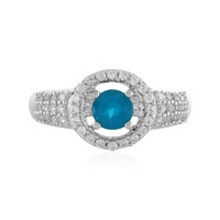 Neonblauer Apatit-Silberring