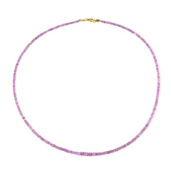 Nicht erhitzter Purpurfarbener Ceylon-Saphir-Goldhalskette