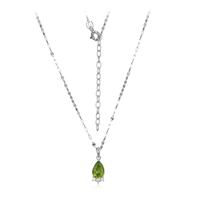 Peridot-Silberhalskette