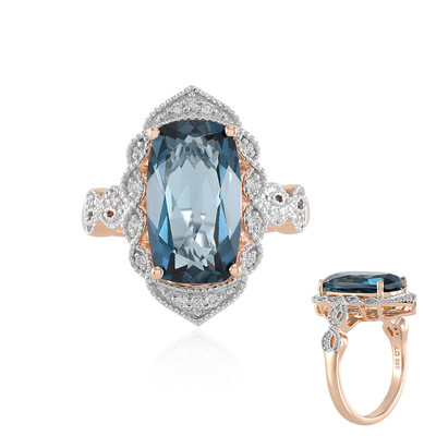 Londonblauer Topas-Goldring (SUHANA)