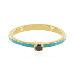 Schwarzer Brillant-Silberring