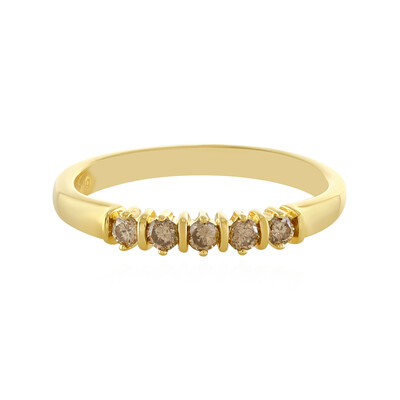I4 Champagner-Brillant-Silberring