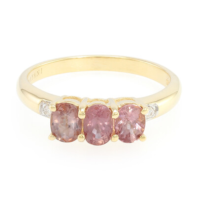 Nicht erhitzter Padparadscha-Saphir-Goldring (AMAYANI)