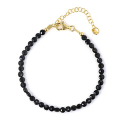Schwarzer Spinell-Silberarmband