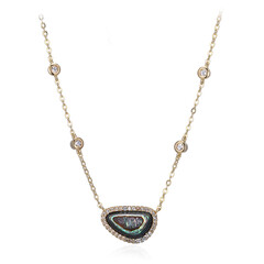 Abalone-Muschel-Silbercollier