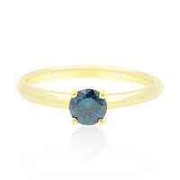 Blauer SI2 Brillant-Goldring (de Melo)
