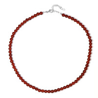 Roter Onyx-Silberhalskette