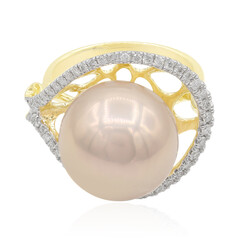 Pinkfarbene Ming-Perlen-Goldring (TPC)