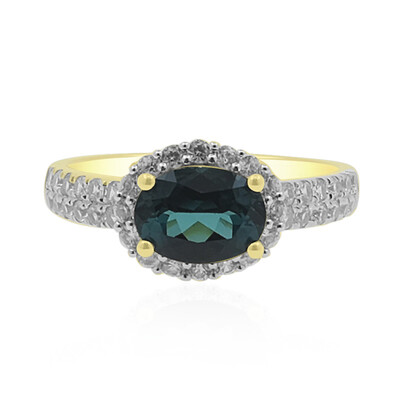 Brasilianischer Indigolith-Goldring
