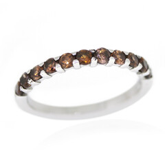Cognac-Zirkon-Silberring
