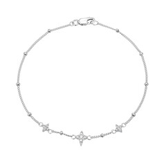 Weißer Topas-Silberarmband