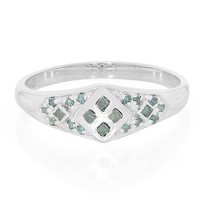Fancy-Diamant-Silberring