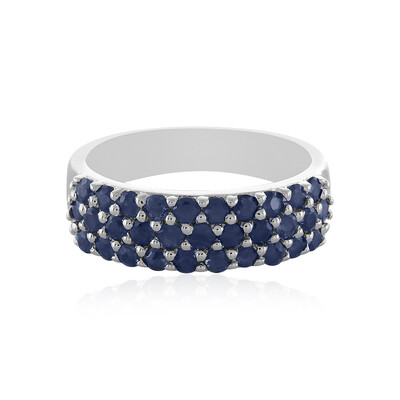 Blauer Saphir-Silberring