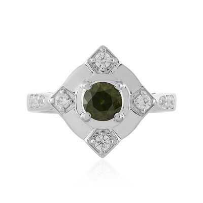 Grüner Ceylon-Zirkon-Silberring