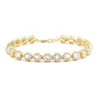 Weißer Topas-Silberarmband