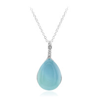 Aqua-Chalzedon-Silberhalskette