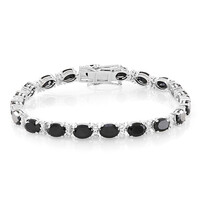 Schwarzer Spinell-Silberarmband